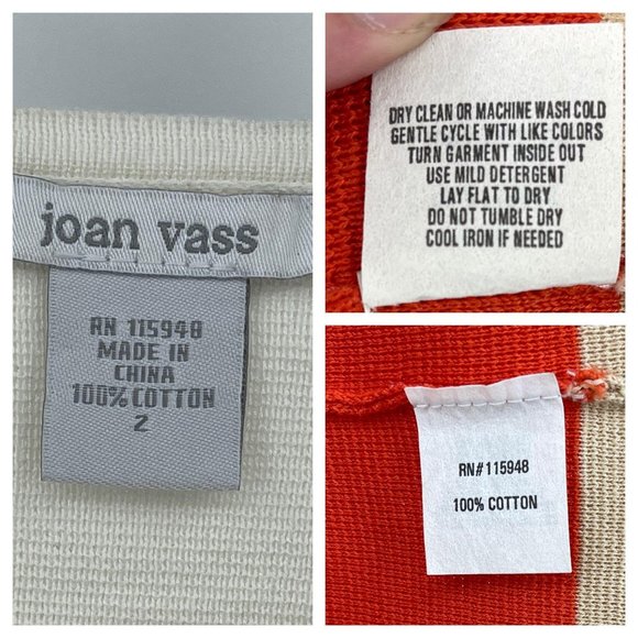 SOLD Joan Vass Knit Pink Orange Colorblock Stripe Tunic - Picture 6 of 6